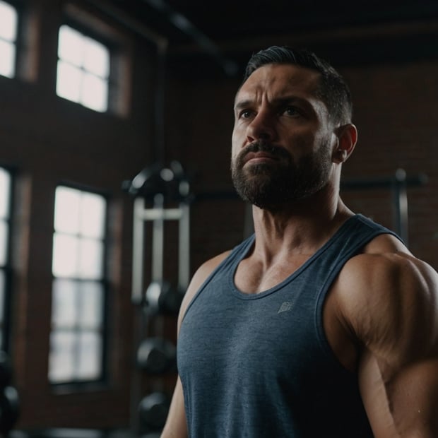 Man working out intensely, symbolizing strength, empowerment, and reclaiming self-worth after infidelity