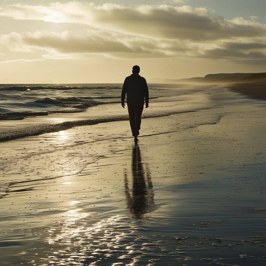 Man walking on the beach