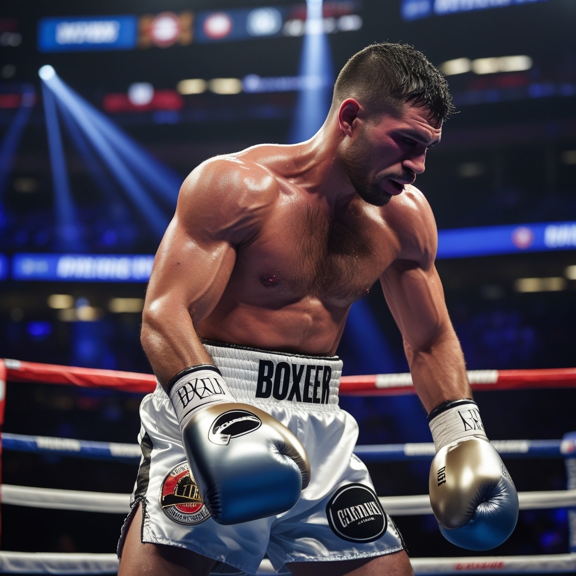 A boxer in the ring after being knocked down but getting back up – Representing resilience and pushing forward despite the pain.