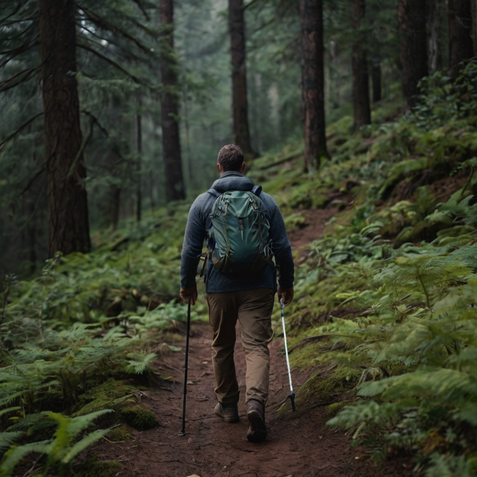 Man hiking alone on a trail, symbolizing self-discovery, emotional independence, and moving forward during No Contact.