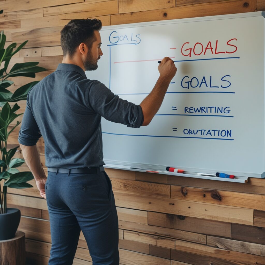 man setting goals