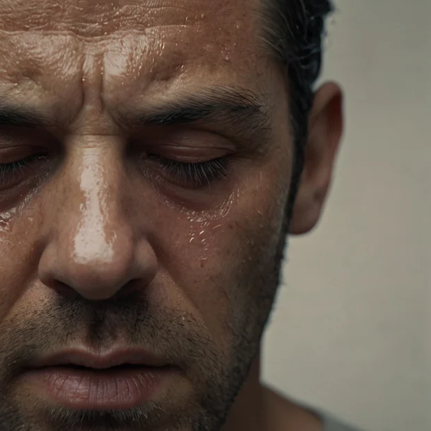 Close-up of a man with hands covering his face, reflecting deep emotional pain and heartbreak after infidelity