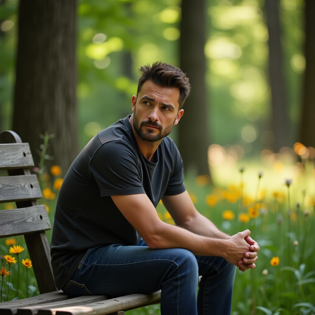 Man sitting alone on a bench, reflecting and facing loneliness after a breakup.