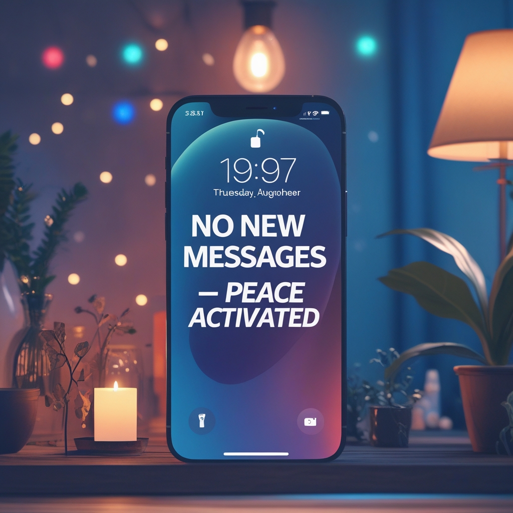 A lock screen that says: “No New Messages – Peace Activated”
