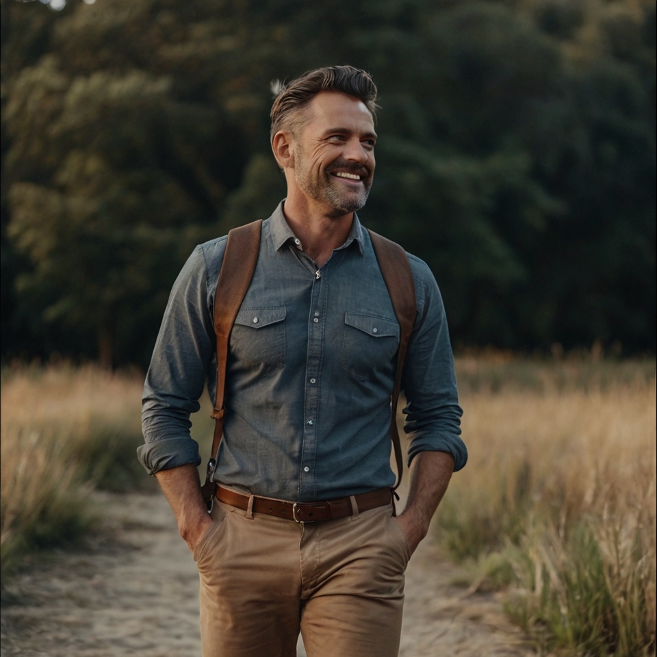 Man walking outside, disconnected from his phone—embracing real-life experiences over digital distractions